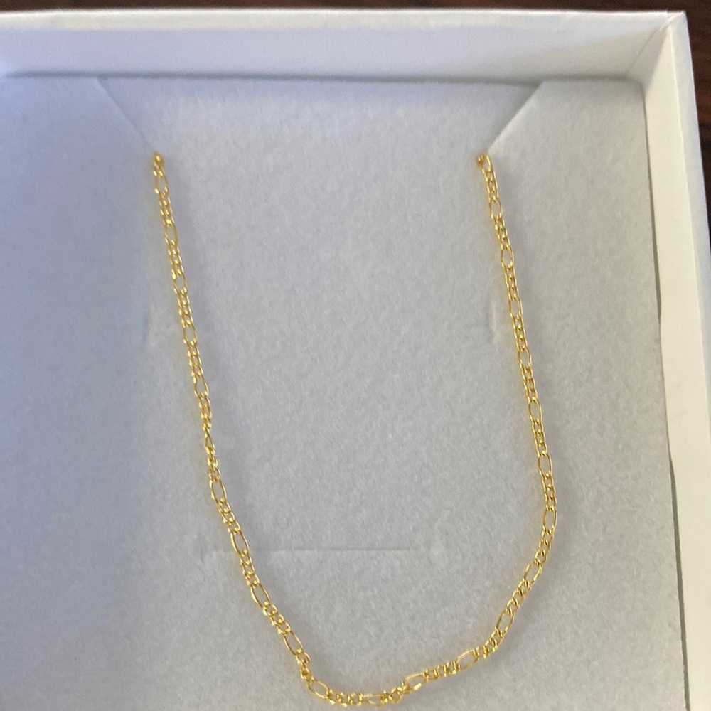 18k gold chain necklace Fiagro style 1.5mm, from Etsy shop